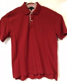 Tommy Hilfiger Collared Red Polo Shirt Size- Large L #fashion #clothing #shoes #accessories #mensclothing #shirts (ebay link) Red Polo Shirt, Red Polo, Mens Polo, Tommy Hilfiger, Men's Polo Shirt, Polo Ralph Lauren, Polo Shirt, Ralph Lauren