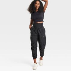 Model In Pics Is 5’9”. I Am 5’2”, So These Were Too Long For Me. Has Zip Pockets In The Usual Cargo Area, And 1 Near The Ankle. Sporty High Rise Black Bottoms, Fitted Black Cargo Pants In Athleisure Style, Casual Black High-waisted Activewear Pants, Black Tapered Leg Cargo Pants In Athleisure Style, Black Tapered Leg Cargo Pants Athleisure, Black Athleisure Tapered Leg Cargo Pants, Black Tapered Leg Cargo Pants, Casual Black Cargo Workout Pants, Black Athleisure Cargo Pants For Spring