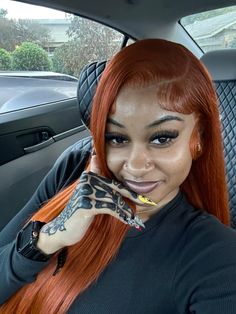 #gingerhaircolor #blackgirlshairstyles Dark Skin Ginger Hair, Deep Red Wig, Ginger Lace Wig, Ginger Black Women, Black Women Ginger Hair, Colored Wigs On Dark Skin, Ginger Hair On Brown Skin, Ginger Hair Black Women, Ginger Wig