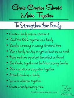 Goal setting. Usually when you think of those two words your mind immediately shifts to January 1st thinking. You think about the plans you can put in place for a how to better yourself for the upcomi Couples Goal Setting, Goals As A Couple, Family Mission Statements, Strengthen Your Marriage, Family Mission, Family Fun Day, Marriage Goals, Healthy Marriage, Marriage Relationship