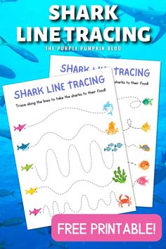 shark line drawing worksheet with free printables for kids to learn how to draw