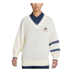 Nike Trend Sweater 'Beige Blue' DX0009-133 Nike Trends, Sweater Trends, Beige Sweater, Nike, Blue