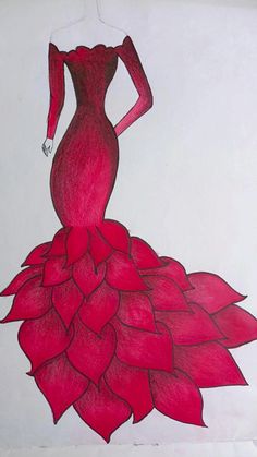 Red illustrated gown 

For more follow @creative_205_world Element Of Design Form, Elements Of Design Form, Gown Sketch, Illustration Dress, Unique Dress Design, Outfits Drawing, Element Of Design, Fashion Design Books, Apple Dress