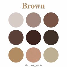 the color scheme for brown is shown in different shades