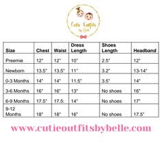 the size chart for girls's dress sizes and measurements, including one short - sleeved