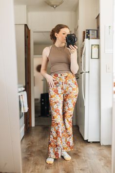 A stretchier material was used for these fun pants! They are flare and high waisted and have a stretchy waist! Brand: Shein 70s Inspired Fitted Flare Jeans For Spring, Stretch High-waisted Flares For Summer, 70s Inspired Flare Bottoms For Spring, 70s Inspired High Waist Bottoms For Fall, 70s Inspired Wide Leg Bottoms For Fall, 70s Inspired Wide Leg Fall Bottoms, 70s Inspired High Waist Fitted Flare Jeans, Retro Flare Fitted Bottoms, Retro Stretch High-waisted Pants