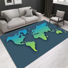 World Map Rug, Green and Blue  World  Map Rug, Home Decor Carpet, Popular Rug, Map Themed Rug, Gift Rug, Custom Rug, World Map Area Rug z76 WARNING: 1.3x2 ft // 40x60cm is our smallest measurement. Make sure you choose the correct size before ordering. Hello Dear Customers, * We can print any print you want on the rug. * It does not contain any substances harmful to health, you can use it safely and peacefully for your child and yourself. * Hypoallergenic, quality printed, lint-free, washable. * You can make a difference in your home with rugs designed according to your taste. * Since these rugs do not have hair growth or similar disadvantages, you will not have all the energy, do not worry. *Our product is produced with 3D digital printing technology. * When you want to wash it, we recomm World Map Rug, Map Rug, Blue World, Rug Green, Hello Dear, Green And Blue, Custom Rugs, Rug Design, Digital Printing