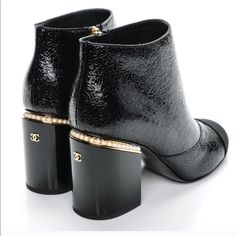 Really Want These Booties Or Something Similar! Luxury Patent Leather Heeled Boots For Evening, Luxury Patent Leather Boots For Evening, Luxury Patent Leather Evening Boots, Luxury Heeled Boots With Sculpted Heel For Evening, Luxury Heels For Evening In Fall, Luxury Evening Heeled Boots With Block Heel, Luxury Patent Leather Boots, Elegant Patent Leather Boots With Block Heel, Elegant Patent Leather Heeled Boots With Block Heel