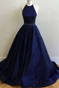 Prom Dress, Prom Dresses,Graduation Party Dresses, Prom Dresses For Prom Dress Halter, Navy Blue Prom Dress, Navy Prom Dresses, Halter Prom Dresses, Chique Outfits, Gowns Prom, Ladies Dresses, Grad Dresses, Ball Gowns Prom