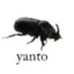 an image of a black bug with the word yantto on it's back