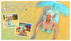 Sims 4 Mermay Model Pose Pack Mermaids Sims 4, Sims 3 Island Paradise, Sims 4 Island Living, Realistic Mermaid, Mermaid Pose