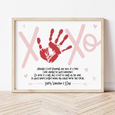 Handprint Valentine Poem | Valentine Handprint Craft | Ollie + Hank February Handprint Crafts, February Handprint Art, Valentines Handprint Crafts, Valentines Handprint Art, Valentine Handprint, Baby Footprint Crafts, Valentines Poems, Care Giver, Valentine Art Projects