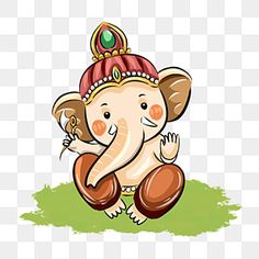 an elephant with a crown on its head sitting in the grass, cartoon character png