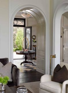 a living room filled with furniture and decor