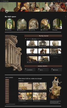 the website design for an art gallery