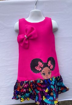 Beautiful toddler Ankara dress with catchy designs! Multicolor Cotton Dress For Playtime, Pink Cotton Sundress For Playtime, Multicolor Cotton Sundress With Short Sleeves, Pink Cotton Dress For Playtime, Doll Dress Design, Children Wears, Ankara Material, African Kids Clothes, Ankara Styles For Kids