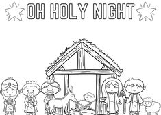 a christmas nativity scene with the birth of jesus and three wise men coloring page