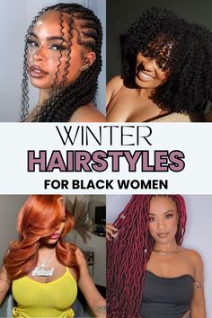 Elevate your winter look with these stunning hairstyles! Think wash-and-go curls, trendy butterfly locs, and sleek cornrows to match any vibe this season. Sleek Cornrows, Stunning Hairstyles, Twist Braids