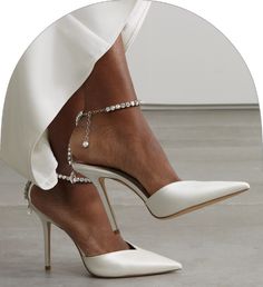 Crystal Embellished Ankle Strap Wedding Shoes, Jimmy Choo Saeda 100, Jimmy Choo Saeda, Satin Pumps, Jimmy Choo Shoes, White Satin, Glossy White, Net A Porter, Pump Shoes