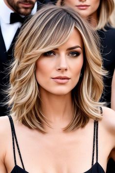 Medium Layered Hairstyles With Bangs, A Layered Haircut, Haircuts Trending, Haircut Medium, Medium Layered Hair, Layered Hairstyles, Shorter Hair, Layered Haircut