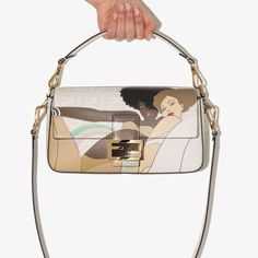 Comes With A Dust Bag And A Style/Authenticity Card. Comes With A Detachable Leather Shoulder Strap And A Detachable Leather Top Handle. Disco Era, It Bag, Fendi Baguette, Shades Of Beige, Print Coat, Baguette Bag, Chic Handbags, Fabric Bag