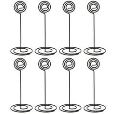 six metal circles and one wire are shown