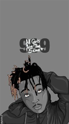 a drawing of a man with dreadlocks and an all girls are the same sign above his head