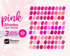 the pink shades palette is available in 3 different colors and includes an assortment of pastes