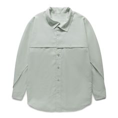 Homme Plissé Issey Miyake Shirts PL RAMIE SHIRT Modern Green Long Sleeve Tops, Pleated Garments, Pitcairn Islands, Issey Miyake, Classic Shirt, High Collar, Mens Shirts, Collar, Green