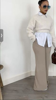 Brown Corporate Outfit, Erika Girardi Outfits, Church Casual Outfits For Women, Streetwear Business Casual Women, Professional Woman Aesthetic, Brown Office Outfit, Modest But Cute Outfits, Brown And Grey Outfit, Official Outfits For Women