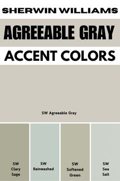 the color scheme for sherylin williams's agreeable gray accent colors is shown