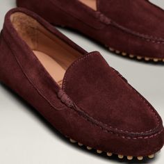 The Felize - Suede Driver With Amber Pegs - M.Gemi Fall Suede Moccasins With Rubber Sole, Elegant Slip-on Moccasins With Suede Lining, Elegant Brown Driving Moccasins, Suede Loafers With Suede Lining For Fall, Classic Moccasins With Suede Lining For Fall, Classic Suede Loafers For Fall, Classic Fall Moccasins With Suede Lining, Elegant Suede Moccasins For Business, Calf Leather Moccasins With Suede Lining For Work