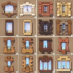 the different windows are made out of wood