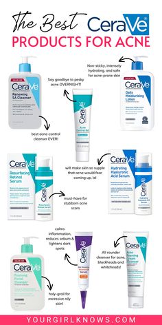 Looking for a CeraVe product to help with your acne? Check out our list of the eight best products to try. From face wash to moisturizers, we've got you covered. Plus, all of these products are affordable and easy to find! Best Cerave Products, Prom Unique, Angelic Makeup, Nails Emerald, Makeup Graduation, Cerave Products, Makeup Silver, Artsy Nails