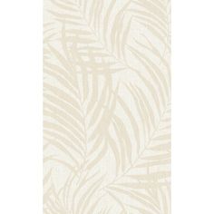 a white and beige wallpaper with leaves on it