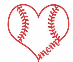 a heart shaped baseball ball with the word love on it