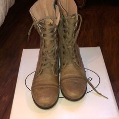 Nwot Steve Madden Lace Up Combat Boots. Rare Color! Size 7.5 But Also Fit An 8 (I Am An 8 And They Fit Me) Never Used Or Worn. Box Included Casual Lace-up Boots With Closed Toe Medium Width, Casual Lace-up Boots With Closed Toe, Casual Lace-up Boots With Almond Toe For Spring, Casual Almond Toe Lace-up Boots Medium Width, Casual Almond Toe Lace-up Boots, Casual Lace-up Boots With Almond Toe, Lace Up Combat Boots, Moto Boots, Steve Madden Shoes