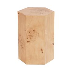 a wooden block on a white background