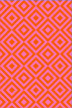 an orange and pink background with diamond shapes in the bottom right corner, which are diagonally linked