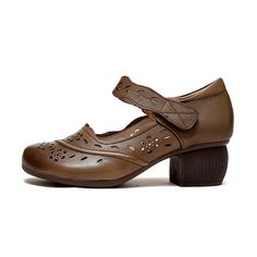 Gender: Women Item Type: Casual Shoes Main Material: Cow Leather Style: Casual, Classic, Retro Season: Summer Heel Type: Heels Outsole Material: Rubber Heel Height: Mid-Heel (3-5 cm) Size Length cm inch 35 22.5 8.86 36 23 9.06 37 23.5 9.25 38 24 9.45 39 24.5 9.65 40 25 9.84 Spring Brown Leather Shoes With Padded Heel, Summer Mary Jane Closed Toe Court Shoes, Summer Mary Jane Court Shoes With Closed Toe, Mary Jane Court Shoes With Closed Toe, Summer Court Shoes With Leather Sole And Round Toe, Summer Leather Sole Court Shoes With Round Toe, Spring Mary Jane High Heel Leather Shoes, Spring Court Shoes With Wooden Heel And Round Toe, Spring Court Shoes With Wooden Heel And Closed Toe