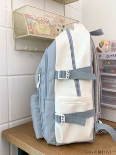 BagForLove - Chic Dual-Tone Backpack with Patch Pocket Product Description Color Baby Blue Strap Type Adjustable Composition 100% Nylon Bag Size Oversized Pattern Type Letter Material Polyamide Closure Type Zipper Style Unisex Type Classic Backpack Size Chart INCH CM Handle Height Strap Length Bag Height Bag Width Bag Length 2.4 inch 37.4 inch 12.2 inch 6.7 inch 17.3 inch Handle Height Strap Length Bag Height Bag Width Bag Length 6 cm 95 cm 31 cm 17 cm 44 cm Details Pictures Similar Products h2 Oversized Pattern, Backpack Patches, Classic Backpack, Nylon Bag, Cartoon Design, Patch Pocket, Baby Blue, Two Tone, 4 Inch