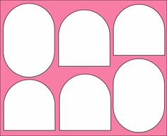 a pink and white paper cutout with oval shapes on the top, bottom and bottom