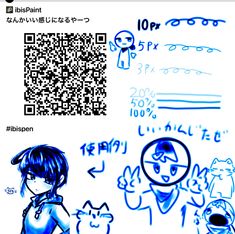 an image of some cartoon characters and qr code