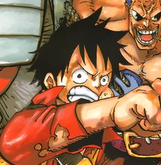 an image of one piece being attacked by another character