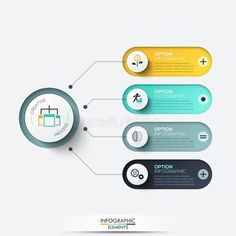 four options for info graphics with text and icons on the white background royalty free illustration