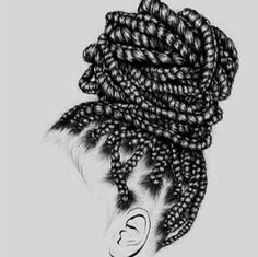 Braids Illustration, Hair Logo Design, Braids Pictures, Estilo Cholo, Natural Hair Art, Hair Logo, Black Cartoon