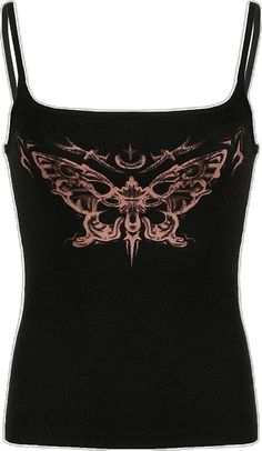 Black Camisole Top For Club, Black Camisole Tops For Clubbing, Fitted Casual Club Tank Top, Casual Fitted Tank Top For Club, Fitted Casual Tank Top For Club, Fitted Seamless Y2k Tops, Black Gothic Summer Vest, Black Gothic Vest For Summer, Y2k Style Club Tank Tops