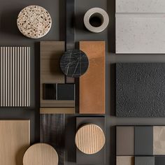 many different types of materials are arranged on the wall