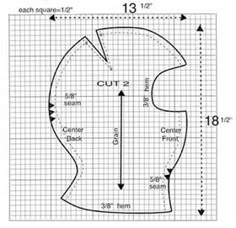 the sewing pattern is shown, and it shows how to cut out the top part