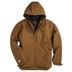 Elevate your workwear with the warm and rugged GrizzlyTec® Kodiak winter work coat, designed for hardworking individuals facing demanding environments. This hardwearing beast is built to beat whatever it meets! The shell is forged from our durable 7oz. GrizzlyTec® 100% polyester abrasion-resistant canvas shell with 2-way stretch for comfort. Equipped with Storm Shield™ Level 2 to resist wind and steady rain. Its heat trapping features include a 4oz. quilted polyfill lining, scuba neck and drop t Black Duck Down Outdoor Hooded Jacket, Fitted Outdoor Outerwear With Double-lined Hood, Kodiak Canvas, Duck Down Hooded Outerwear With Double-lined Hood, Duck Down Outerwear With Double-lined Hood For Outdoor, Outdoor Duck Down Puffer Jacket With Double-lined Hood, Nails Work, Tee Bag, Cold Weather Hats